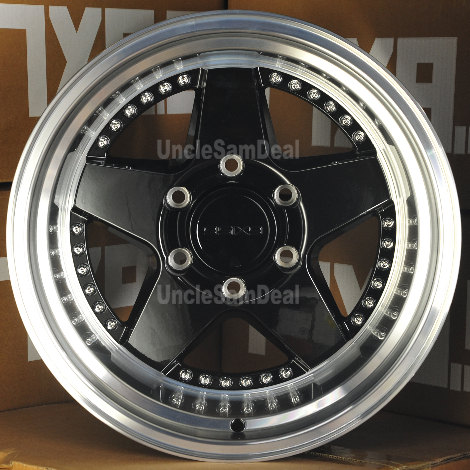 ろくページ 17x9 6x139.7 6x5.5 9SIX9 FIVE-2 -36 OFFSET BLACK 5 SPOKE 5