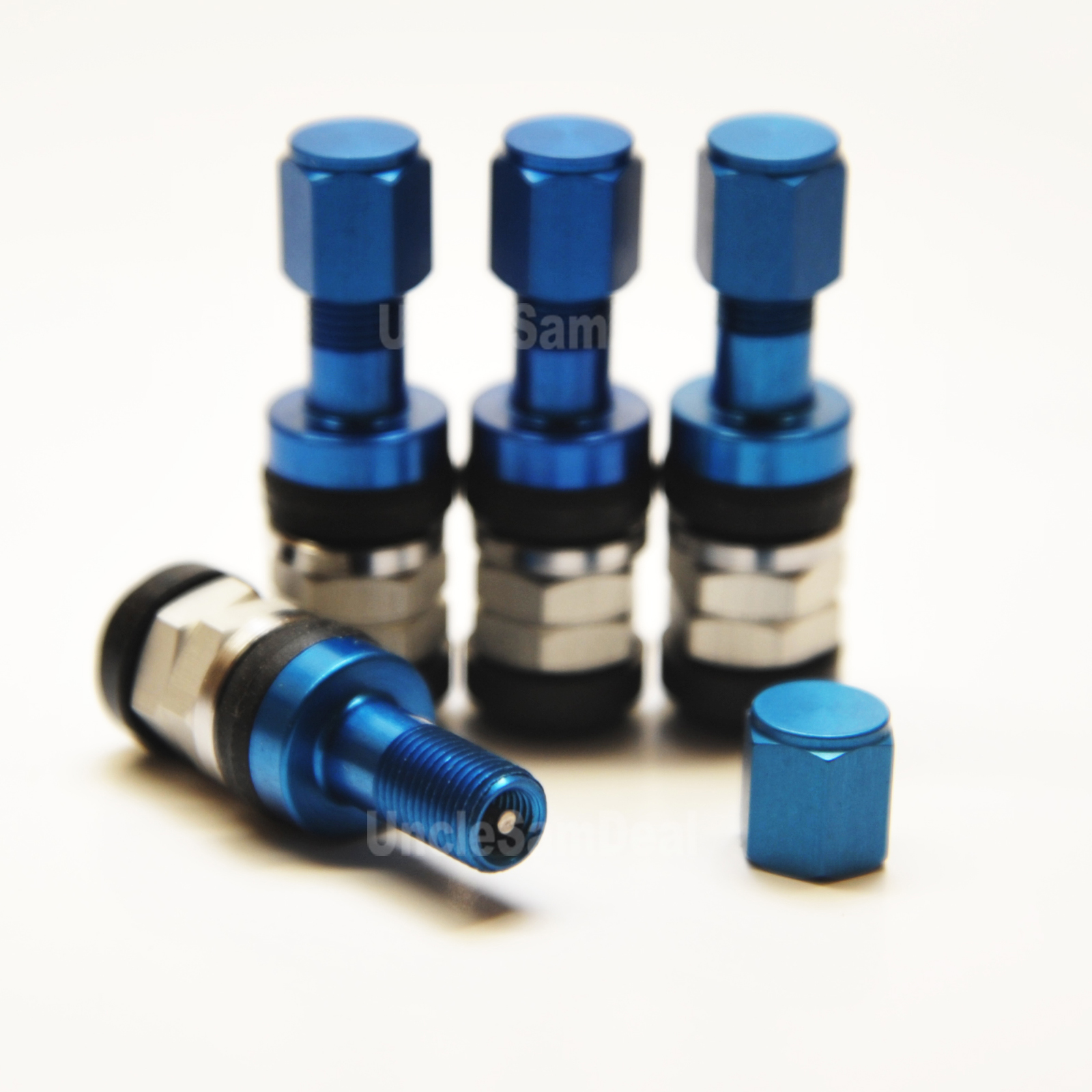 ENKEI RPF1 BLUE ALUMINUM BOLT ON VALVE STEMS WITH CAPS SET OF 4 eBay