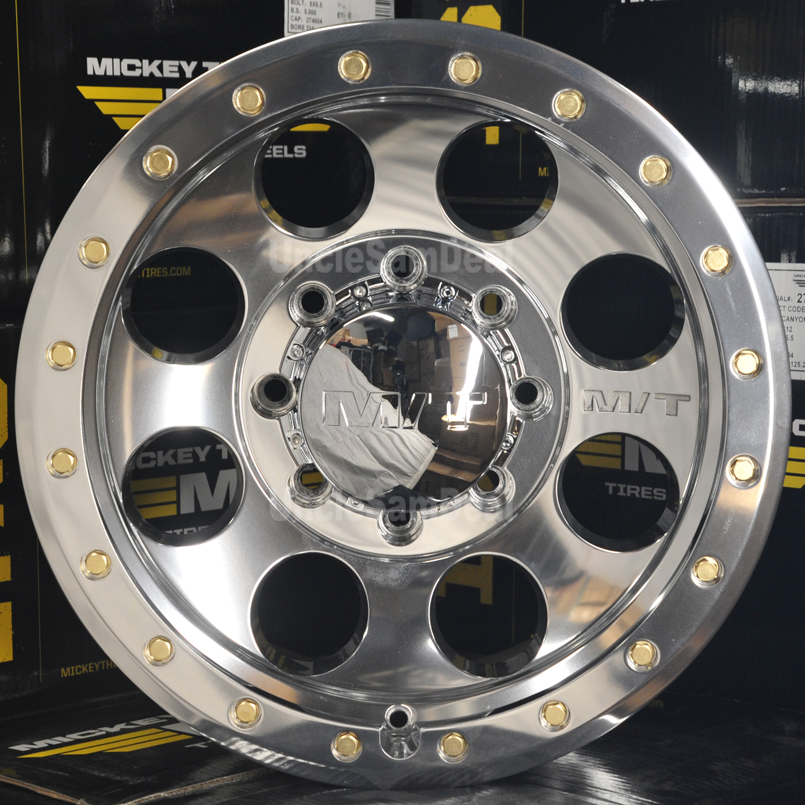 18x9 8x180 0 offset Mickey Thompson Classic Pro polished 8 holes