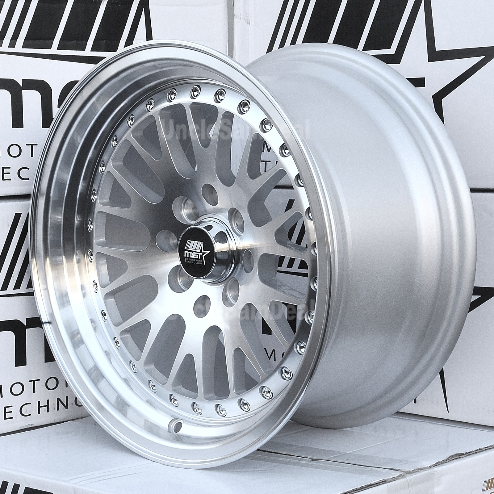 16 16x8 4x100 114 3 20 MST MT10 MACHINE FACE SILVER MESH LIP W 16-16x8-4x100-114-3-20-mst-mt10-machine-face-silver-mesh-lip-w