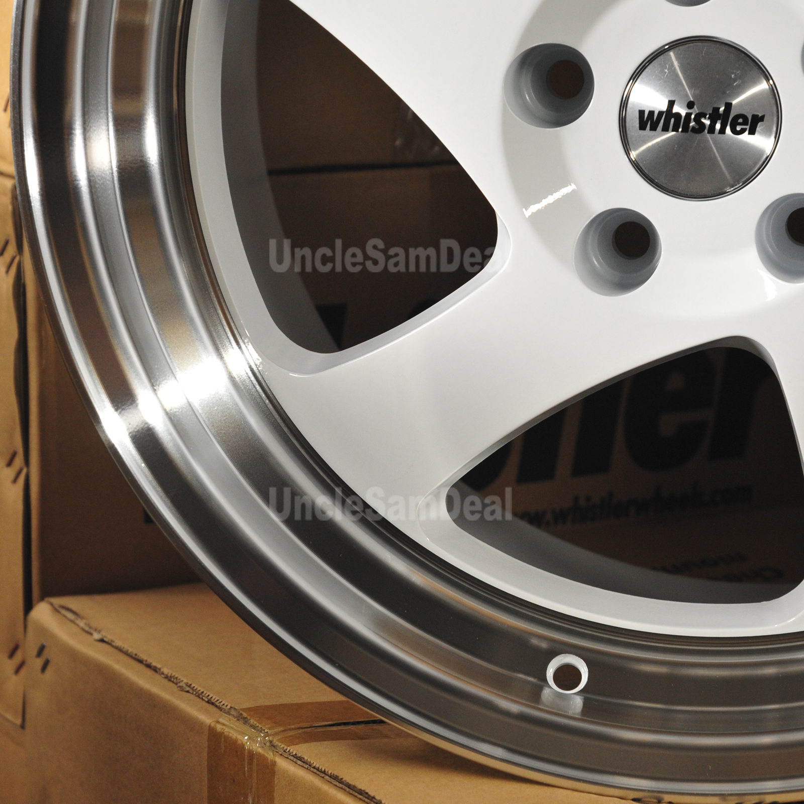 18x9.5 5x100 35 OFFSET Whistler KR1 Machine Lip White Blade 5