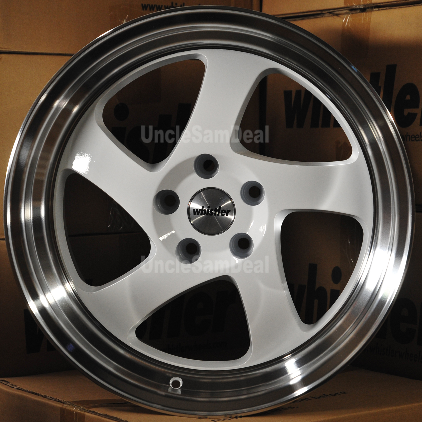 18x9.5 5x100 35 OFFSET Whistler KR1 Machine Lip White Blade 5