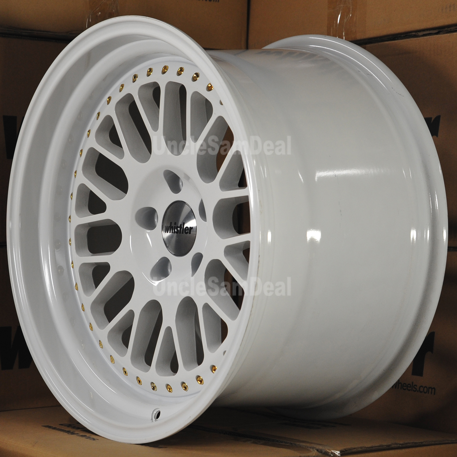 whistler 4本セットPCD100 5穴9.5J+35 205/35/18 18x9.5 5x100 35 OFFSET WHISTLER SK1 GLOSS WHITE w/RIVET MESH