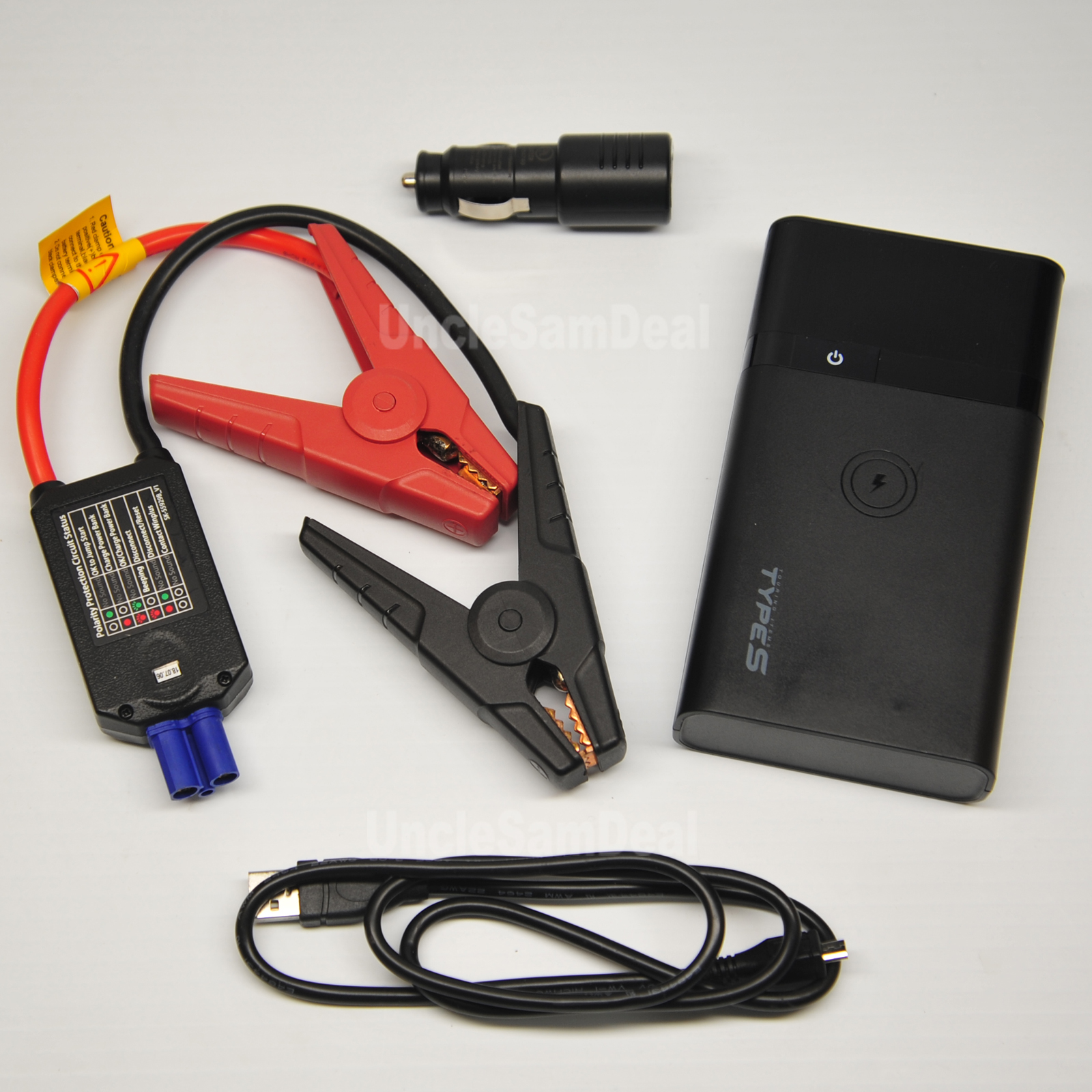 TYPE-S AC56794R BLACK PORTABLE POWER BANK CAR JUMP STARTER WITH
